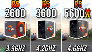 Ryzen 5 2600 vs Ryzen 5 3600 vs Ryzen 5 5600X [upl. by Berti]