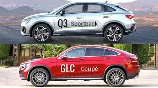 2020 Audi Q3 Sportback vs Mercedes GLC Coupé [upl. by Yhtac]