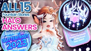 ❄️WINTER GLITTER FROST HALO ANSWERS 2023 Royale High  A COMPLETE WINTER HALO FOUNTAIN ANSWERS GUIDE [upl. by Beverle]