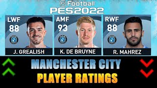 PES 2022  MANCHESTER CITY PLAYER RATINGS [upl. by Simdars]