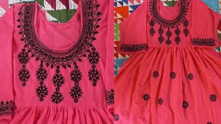 Pink frick with Black Patti work pattidesign pinkfrickfashion dress latest [upl. by Lemrej]