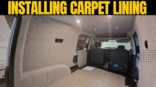 Carpet Lining a VW Caddy camper and Installing Electrics [upl. by Anni827]