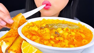 ASMR CHEESY MOZZARELLA FLAUTAS DIPPED IN SPICY SOPA EATING SHOW ASMR Phan [upl. by Reemas]