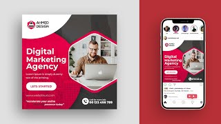 How to Design a Digital Marketing Social Media Banner in Photoshop  Adobe Photoshop Tutorial [upl. by Ardnik931]