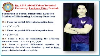 3 Formation of Partial Differential EquationsUNIT1MathematicsIVAKTUBAS 303\BAS403 [upl. by Lodovico]