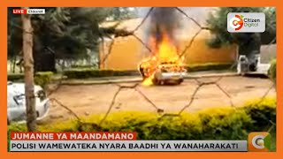 Vehicles set ablaze during demonstrations [upl. by Shieh10]