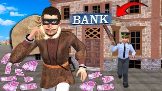 Fake Police Chori Natok Bank Robbery Money Thief Hindi Kahaniya New Moral Stories Comedy Funny Video [upl. by Enawd]