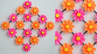 How To Make Paper Flower  Paper Flower Wall Hanging  Easy Wall Decoration Ideas  Paper Craft [upl. by Irrab]