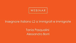 Insegnare italiano L2 a immigrati e immigrate [upl. by Idnarb]