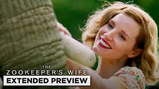 The Zookeepers Wife  Jessica Chastain Taking Care of Animals [upl. by Koppel]