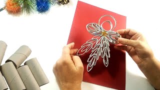 Zobacz jak zamieniłam rolki po papierze w ślicznego aniołka na święta na choinkę 🎄Recykling♻️DIY 👼 [upl. by Ydnas]