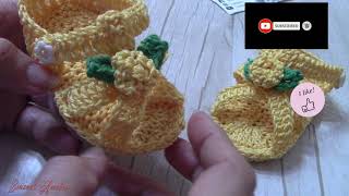 Sandali uncinetto scarpe scarpine baby sandaletti neonato crochet shoes baby [upl. by Gerianna154]