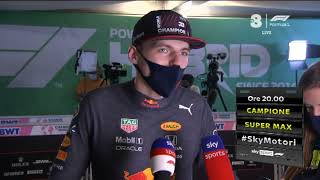 F1 Abu Dhabi 2021  Mara Sangiorgio intervista Max Verstappen dopo la conquista del titolo [upl. by Pepillo]