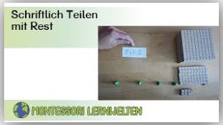 Video für Schüler Schriftliches Teilen mit Rest mit dem mathematischen Würfel aus Holz [upl. by Natividad]