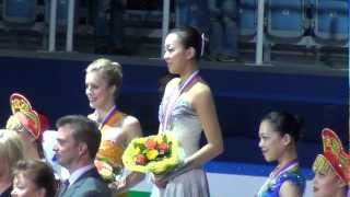 FGP Sochi 2012 Ladies medal ceremony ASADA WAGNER SUZUKI [upl. by Lenoyl]