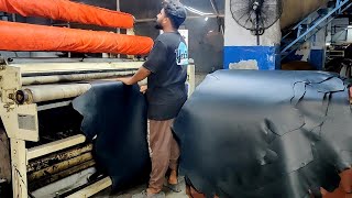 Amazing Process of Making Pure Leather from Salted Cow Skin  Black Hides Leather Made [upl. by Clara]