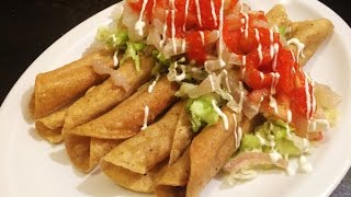 Receta de Flautas comida mexicana facil y deliciosa [upl. by Idaf850]