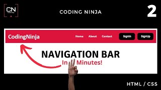 How to Create A Navigation Bar using HTML and CSS  Coding Ninja [upl. by Samau]