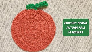 Easy Crochet Spiral Autumn Fall Placemat [upl. by Llamaj]