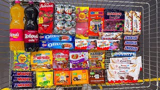 ASMR A Lot of New Candy 2024 Snickers Oreo Chupa Chups Haribo Bounty Ritter Sport Wispa [upl. by Shishko]