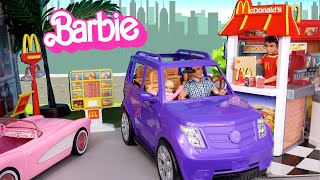 Barbie amp Ken Doll Family Preschool amp Drive Thru Adventures [upl. by Minica]