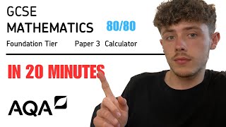 GCSE Maths AQA Paper 3 Foundation in 20 Minutes  How to get a Grade 5 [upl. by Anoj]