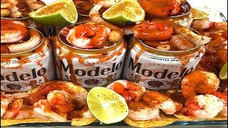 charola de cervezas locas con camarones how to make a crazy beers with shrimp [upl. by Atterg]