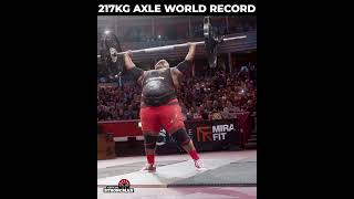 INSANE 217kg strict press  AXLE WORLD RECORD [upl. by Elleivad]