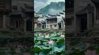 Tranquil Lotus Pond Ancient city in China  4K Relaxing Music and Nature Sounds for Meditation [upl. by Amadas]