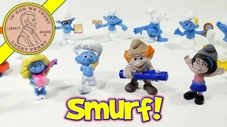 Smurfette 13 Baker 14 Hackus 15 Vexy 16  Smurfs 2 Movie  2013 McDonalds Happy Meal Toy Review [upl. by Fifi]