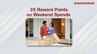 2X reward points on weekends with LifetimeFree IndusInd Bank Legend Credit Card [upl. by Paucker]