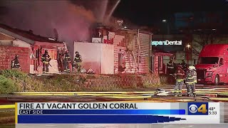 Crews respond to fire at abandoned Indy Golden Corral [upl. by Gnuy]