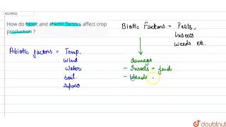 How do biotic and abiotic factors affect crop production   9  IMPROVEMENT IN FOOD RESOURCES [upl. by Balfour]