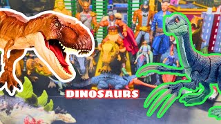 Reviewing Jurassic World Dinosaurs Megaraptor Stegosaurus Pyroraptor Velociraptor TREX [upl. by Juna]