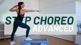 Step Aerobic Choreo Advanced  Fortgeschritten  Part 3  schneller Aufbau viel Endchoreo 40 Min [upl. by Nannette]