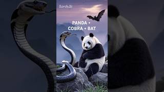 Hybrid Fusion AI Panda Cobra and Bat Unite 🐼🐍🦇 hybridcreature epicfusion animalhybrid [upl. by Bink]