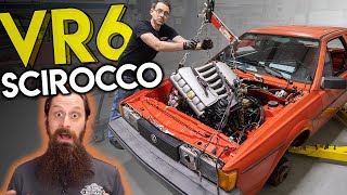 Swapping a VR6 into a VW Scirocco in 1 Day Part 23 [upl. by Idnar]