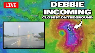 LIVE TORNADO THREAT WITH TROPICAL STORM DEBBY in Florida [upl. by Lorelie]