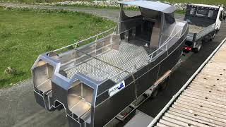 Home designed and built catamaran fast fishing boat [upl. by Ayiotal]