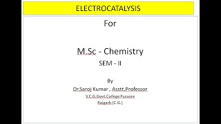 Electrocatalysis [upl. by Lertnek805]