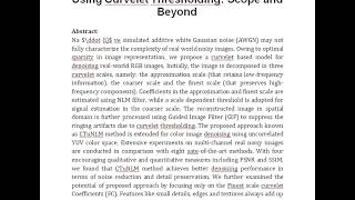 Multi Scale Based Approach for Denoising Real World Noisy Image Using Curvelet Thresholding Scope a [upl. by Ecnav414]