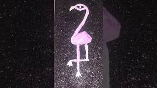 Drawing Flamingo 🦩 with shell  Shell drawing  Creative drawing  Art and craft  yt shorts [upl. by Nairam]