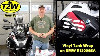 T2W How To Vinyl Tank Wrap on BMW R1200GSA [upl. by Brander]