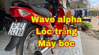 Wave alpha lóc trắng 2005 xe đầu nòi áo câm vành zin óc tán long lanh máy bóc ae kết lh 0919466662 [upl. by Einnaoj]