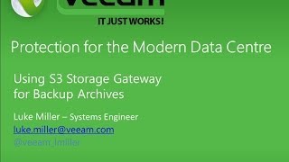 Veeam  Archive Backups using AWS Storage Gateway and S3 [upl. by Yrahk900]