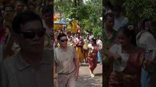 Cambodian monks and followers celebrated Kathen festivalculture khmertraditionbuddhistmonks [upl. by Adnolohs]