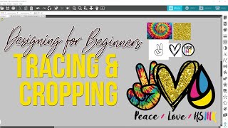 Tracing and Cropping  Peace and Love Design in Silhouette Studio [upl. by Rima]