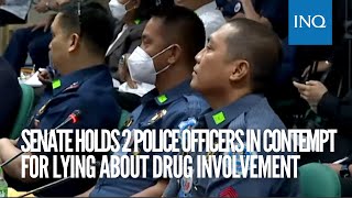 Senate panel holds 2 police officers in contempt for lying about drug involvement [upl. by Clarita224]