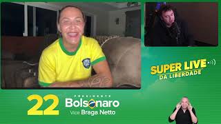 Cris Cyborg appears President Jair Bolsonaro Youtube Marathon Live da Liberdade Brazil Election 2022 [upl. by Brooking]