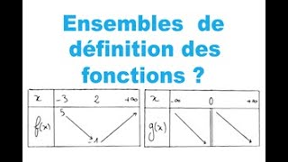 Déterminer lensemble de définition dune fonction à partir dun tableau de variation  2nde [upl. by Wurst908]
